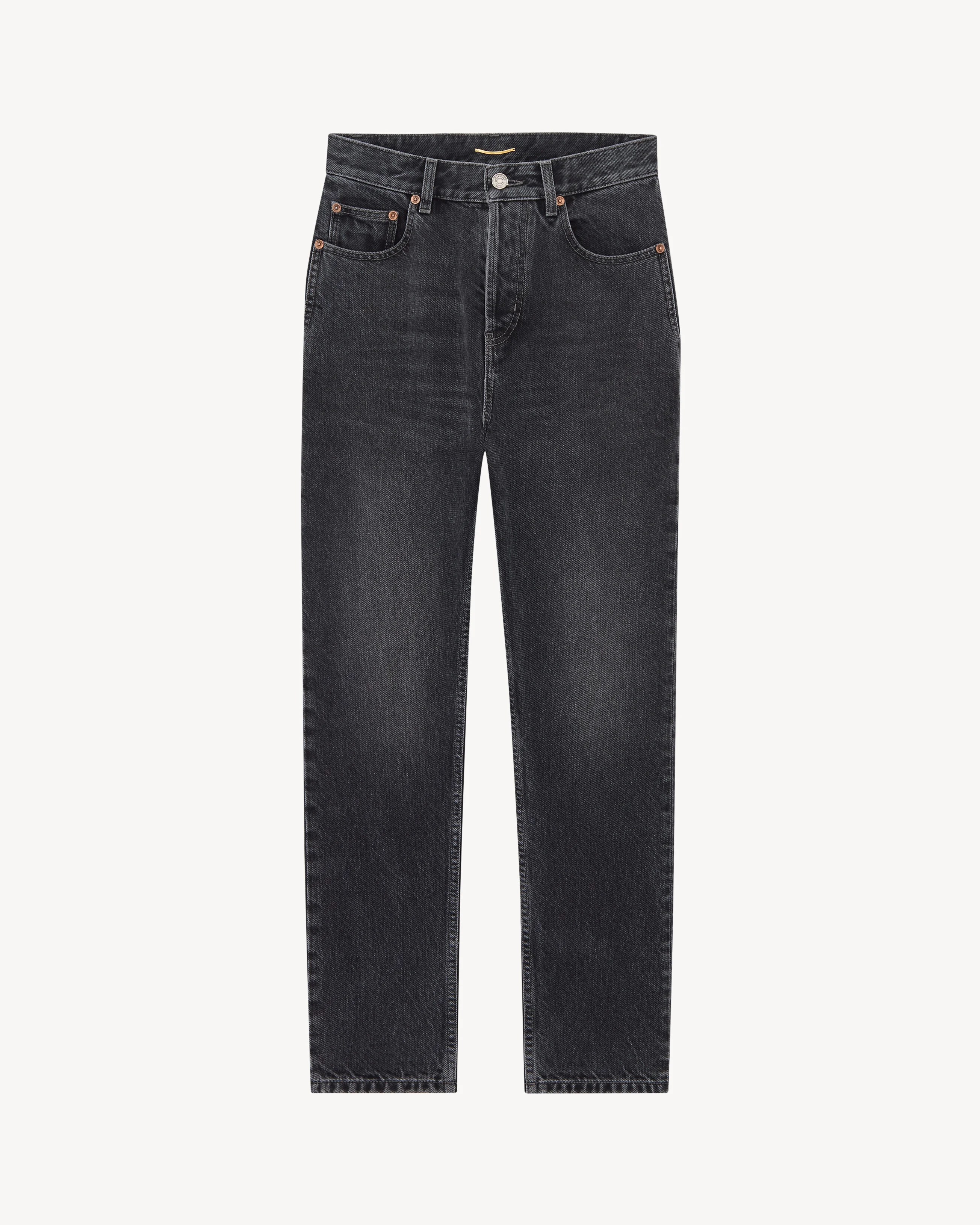 90'S CROPPED JEANS IN ASH BLACK DENIM - 1