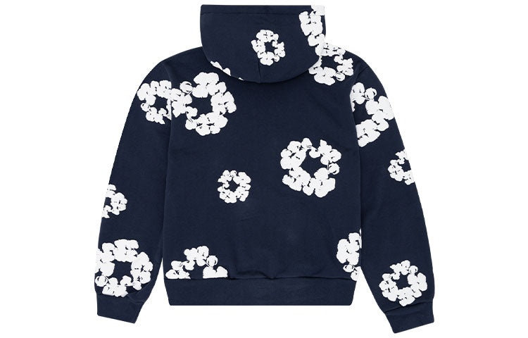 Denim Tears Cotton Wreath Logo Hoodie 'Navy White' 301-080-30 - 2