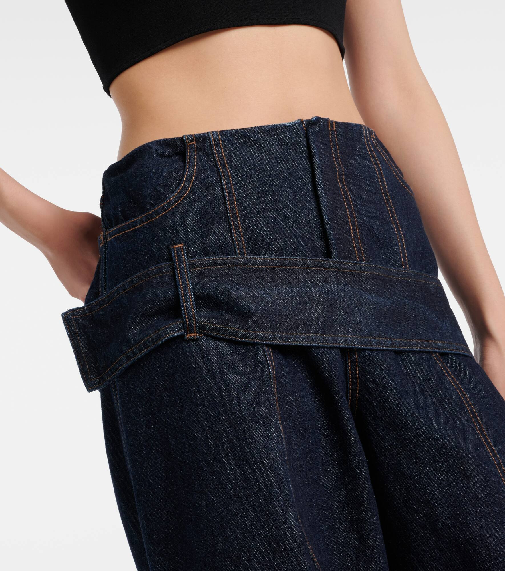 Runway low-rise wide-leg jeans - 4