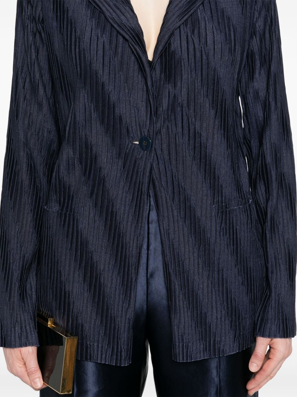 plissé-effect blazer - 5