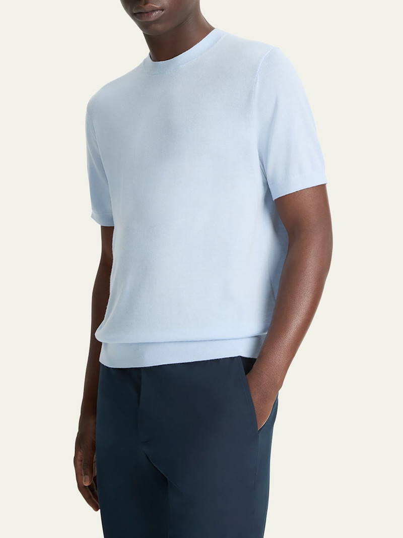 Vince Men's Featherweight Wool-Cashmere Short-Sleeve Crewneck Sweater outlook
