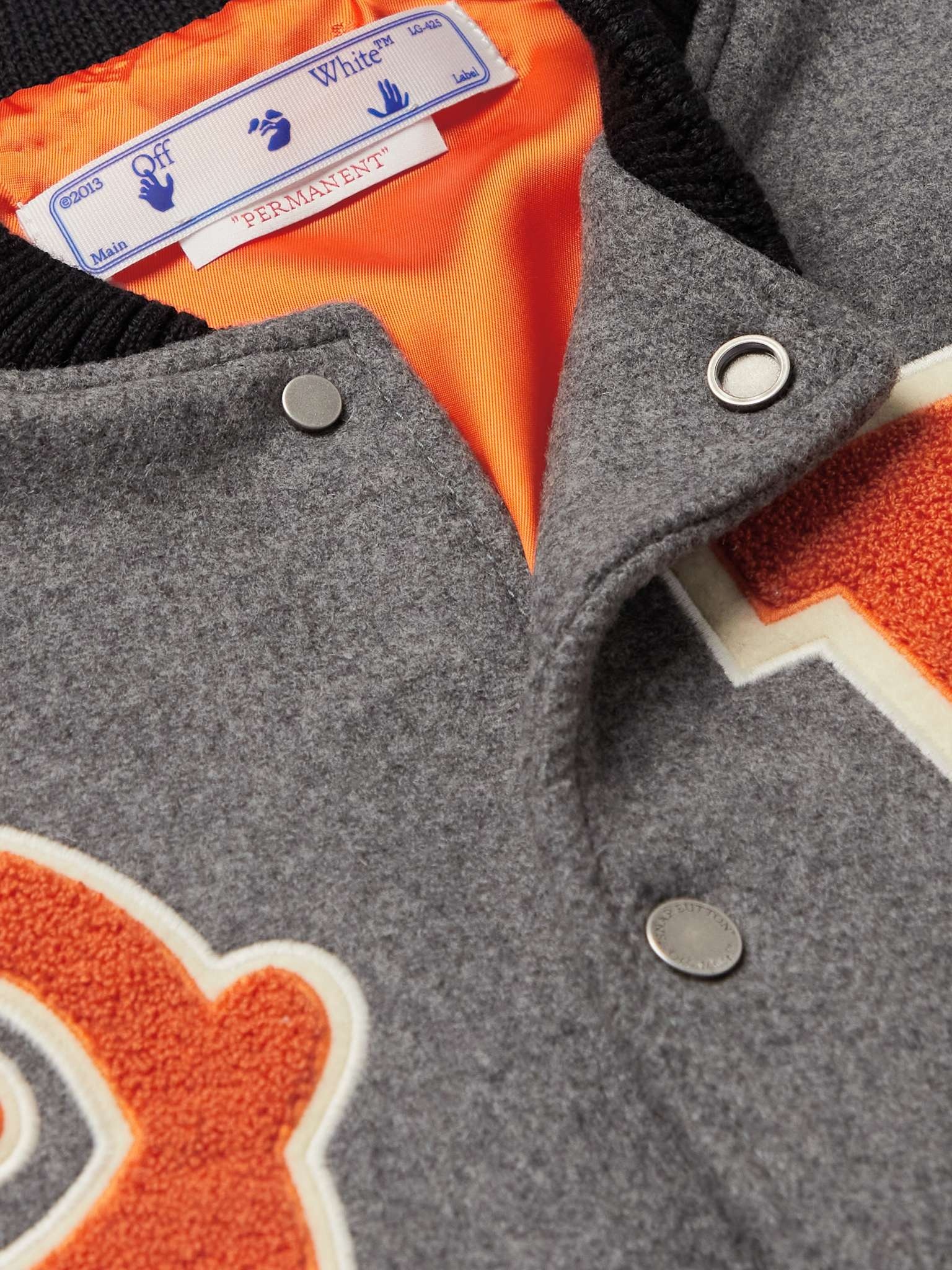 Appliquéd Wool-Blend and Leather Varsity Jacket - 5