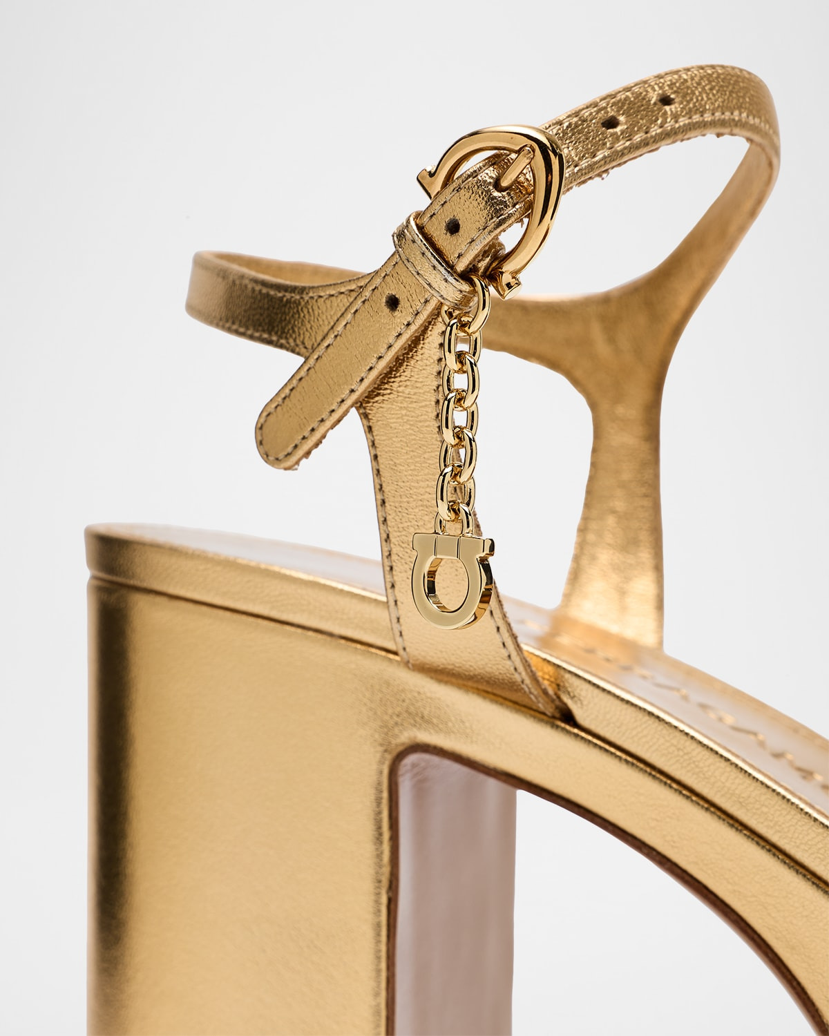 Savia Metallic Leather Platform Sandals - 4