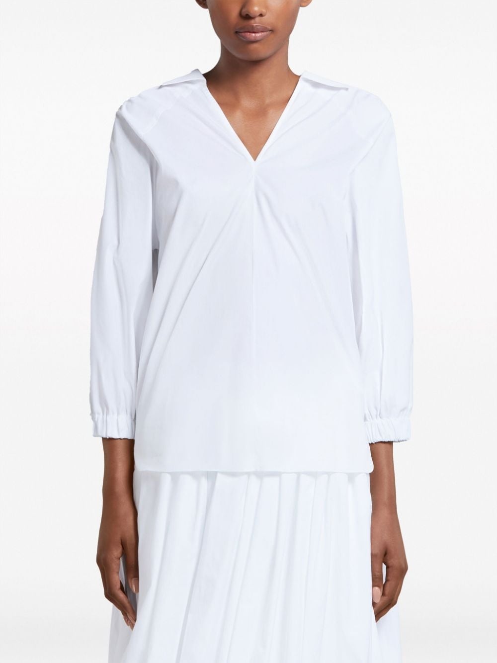 V-neck cotton blouse - 3