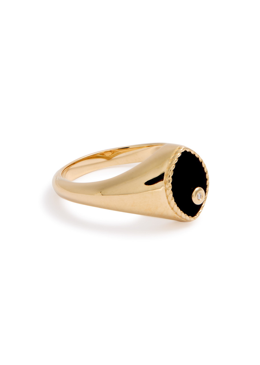 Yvonne Leon Baby Chevalière Marquise 9kt Gold Pinky Ring - 3