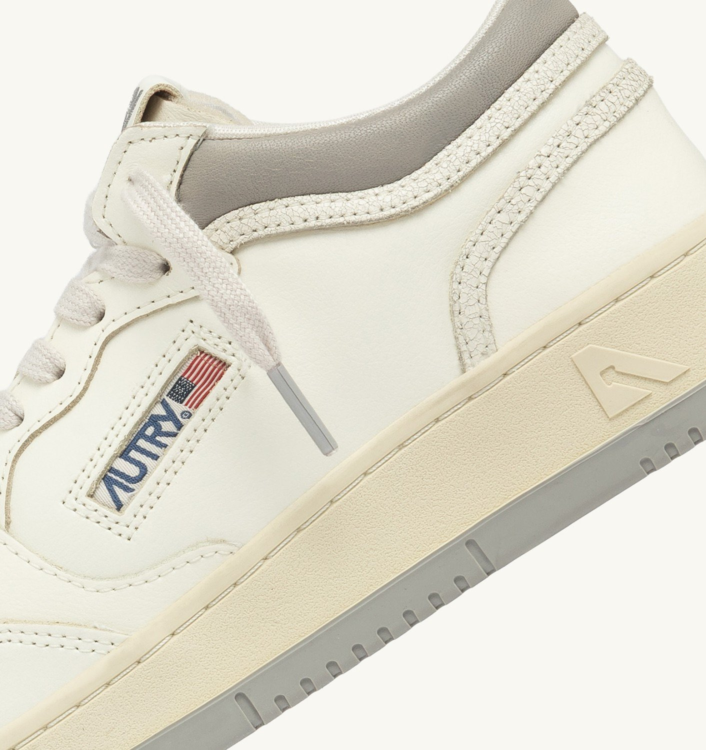 MED-WAY SNEAKERS IN LEATHER COLOR MARSHMALLOW AND VAPOR - 6