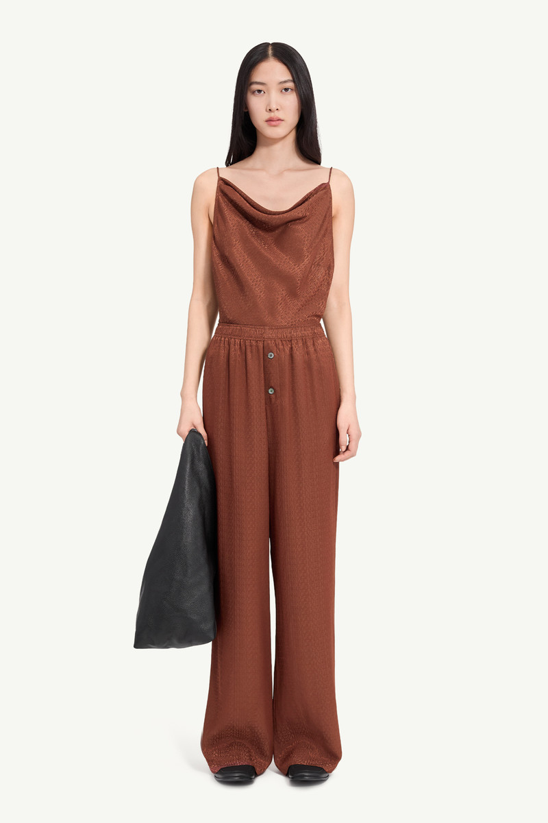 Viscose blend jacquard trousers 1