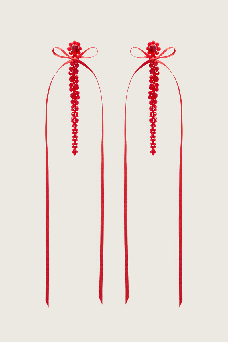 Slim Bow Ribbon Drip Earrings 1