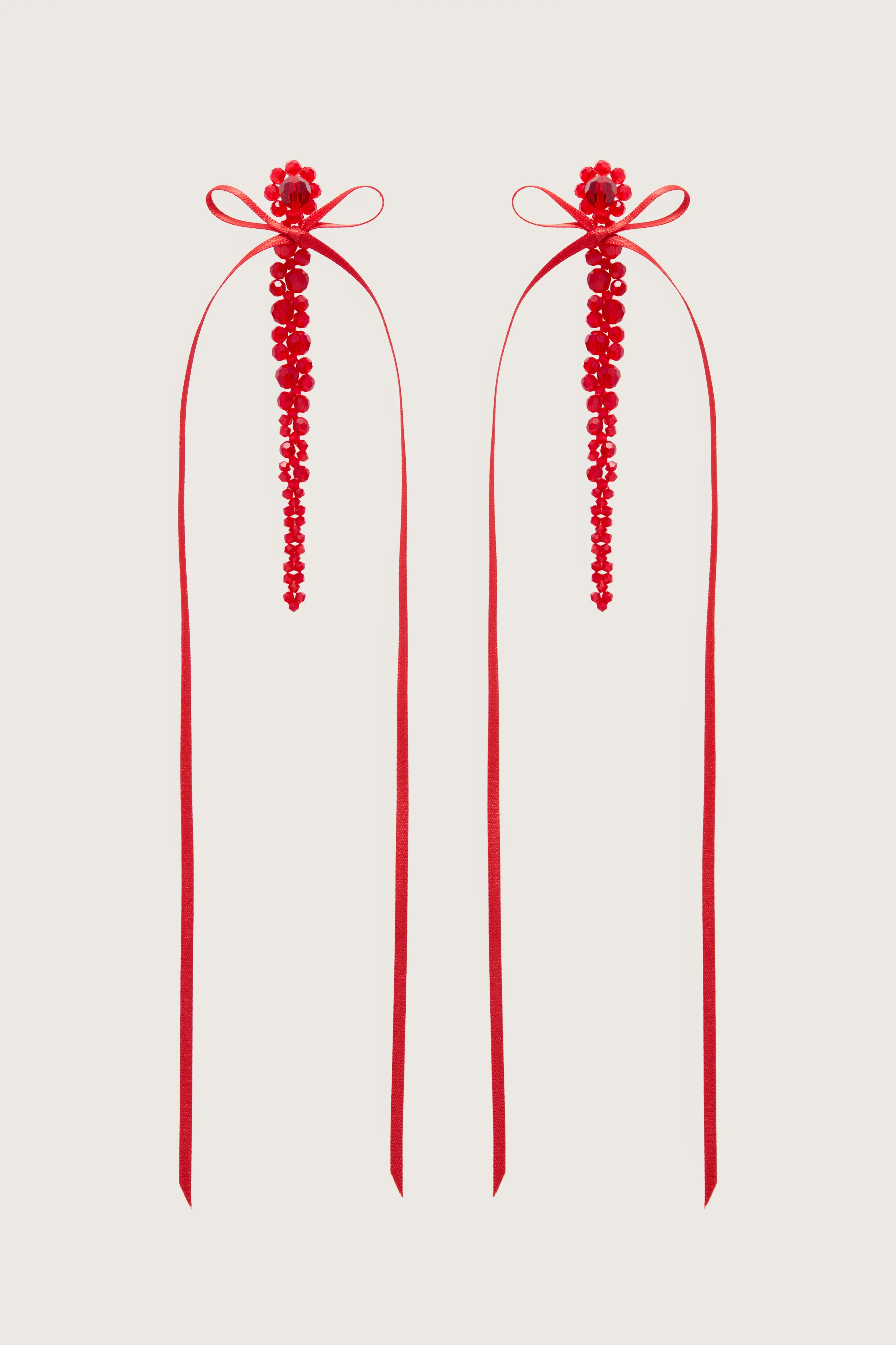 Slim Bow Ribbon Drip Earrings - 1