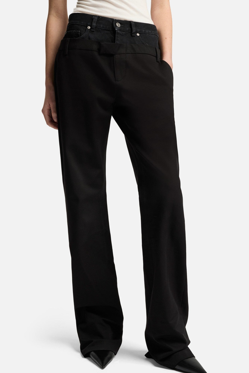 Double Waist Trouser in Black 4