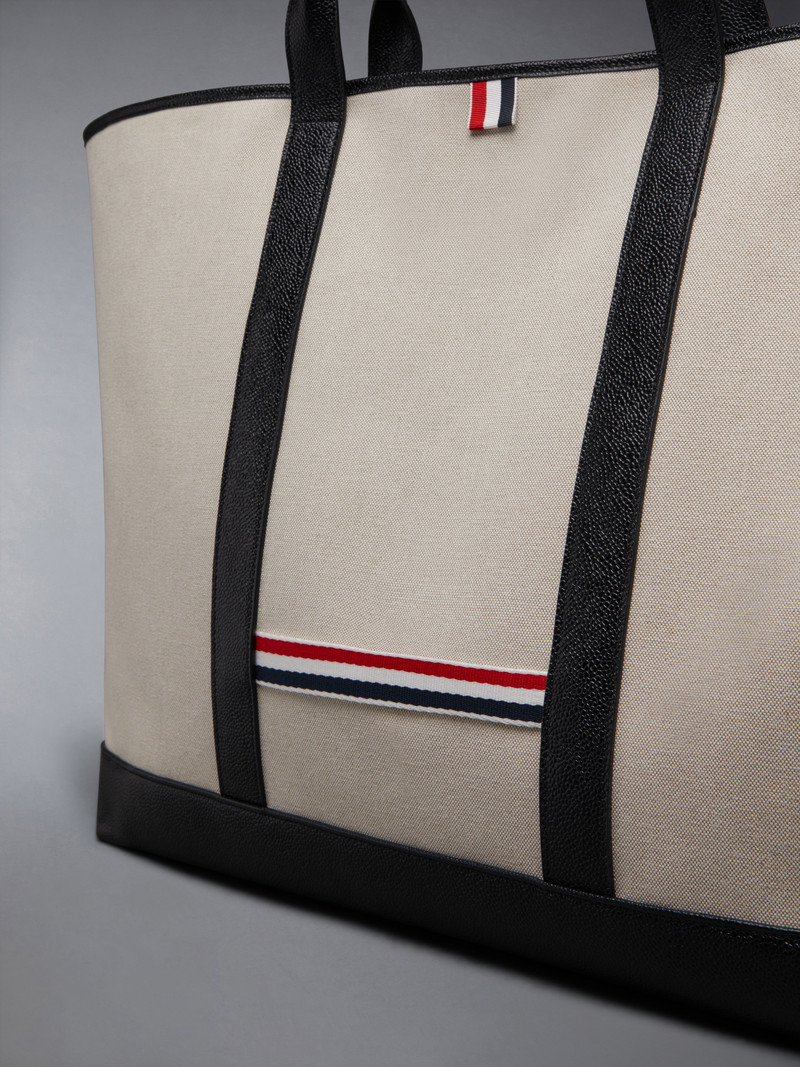 COTTON CANVAS LEATHER  OVERSIZED TOOL TOTE 5