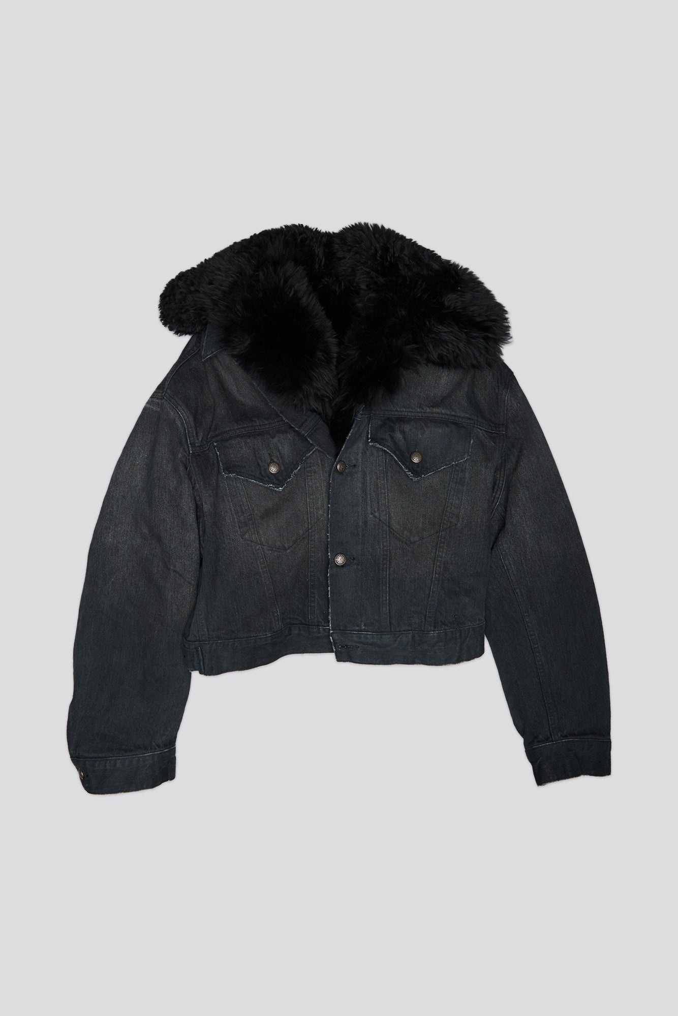 2 IN 1 ELI BOXY TRUCKER JACKET - BOLT BLACK -R13 - 1