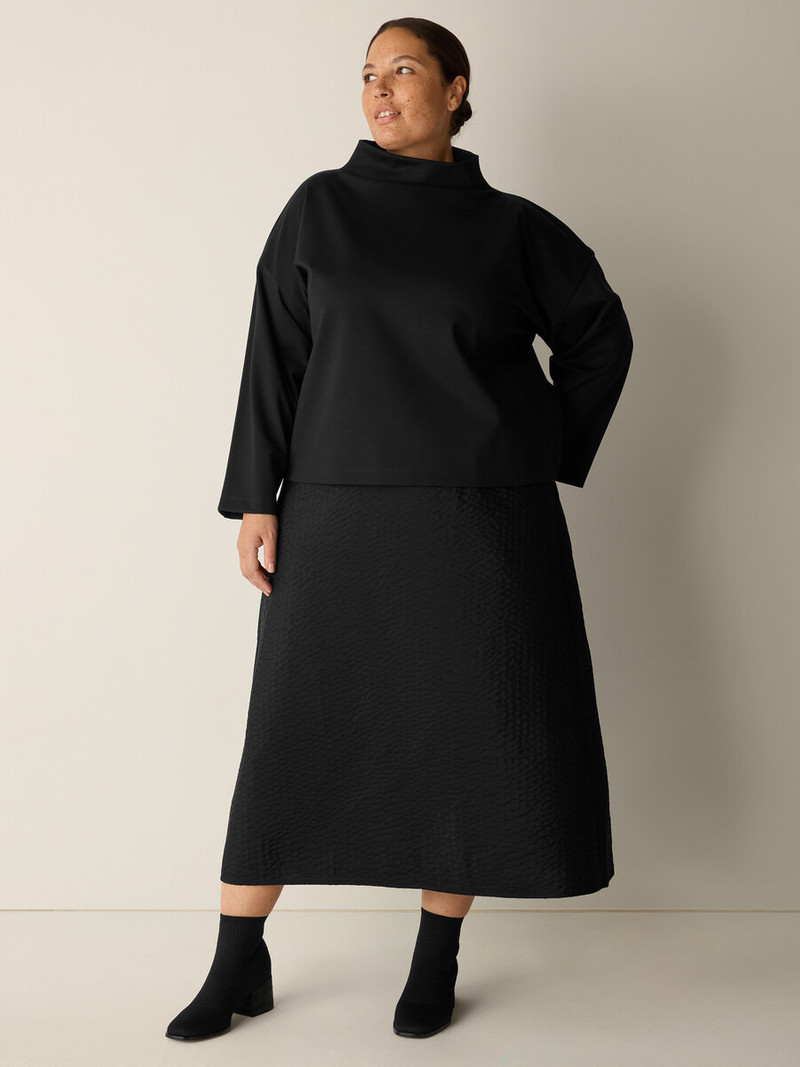 Quilted Silk A-Line Skirt 6