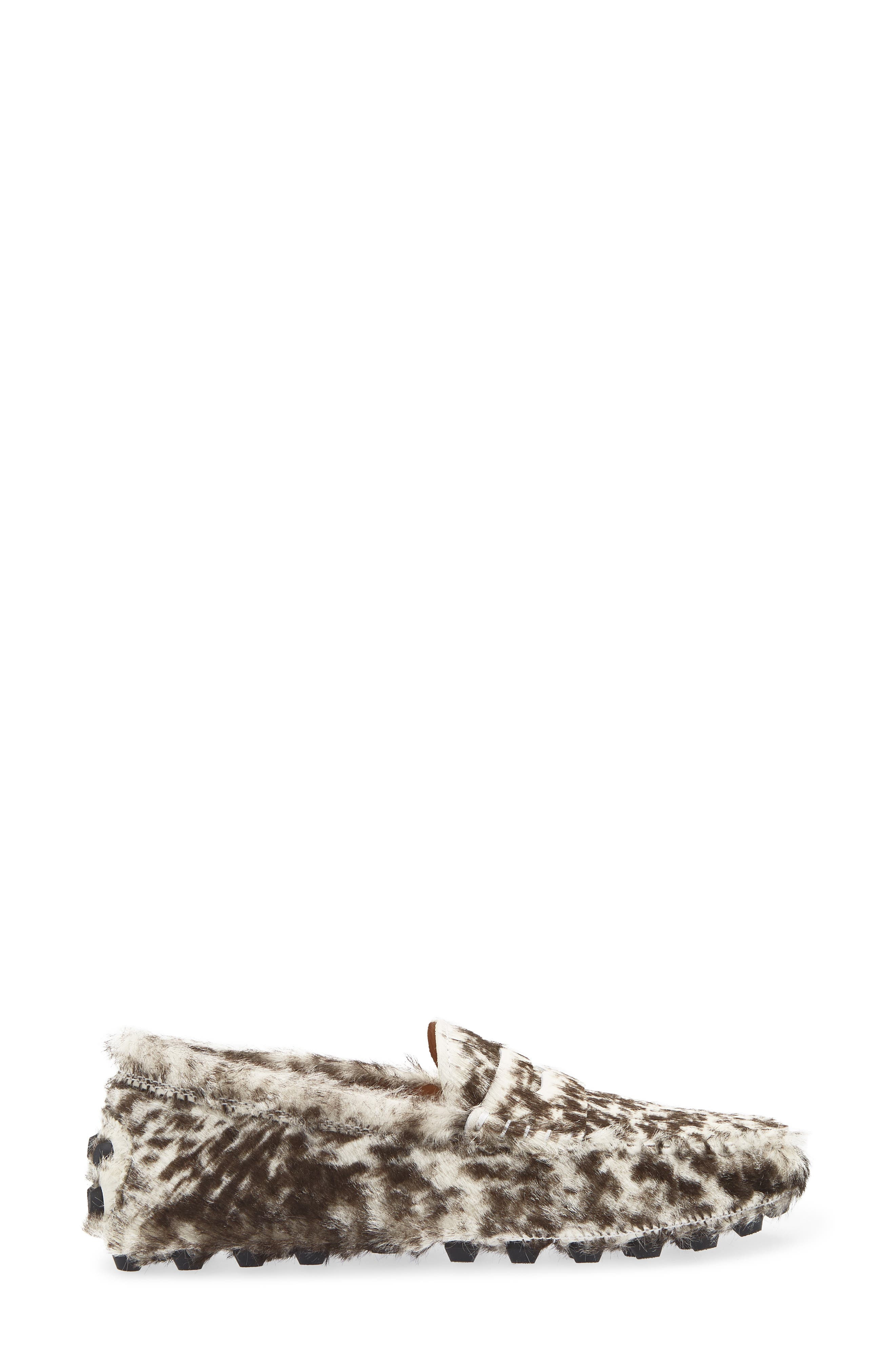 Tod's Genuine Calf Hair Penny Loafer in Tmoro/Bianco at Nordstrom - 3