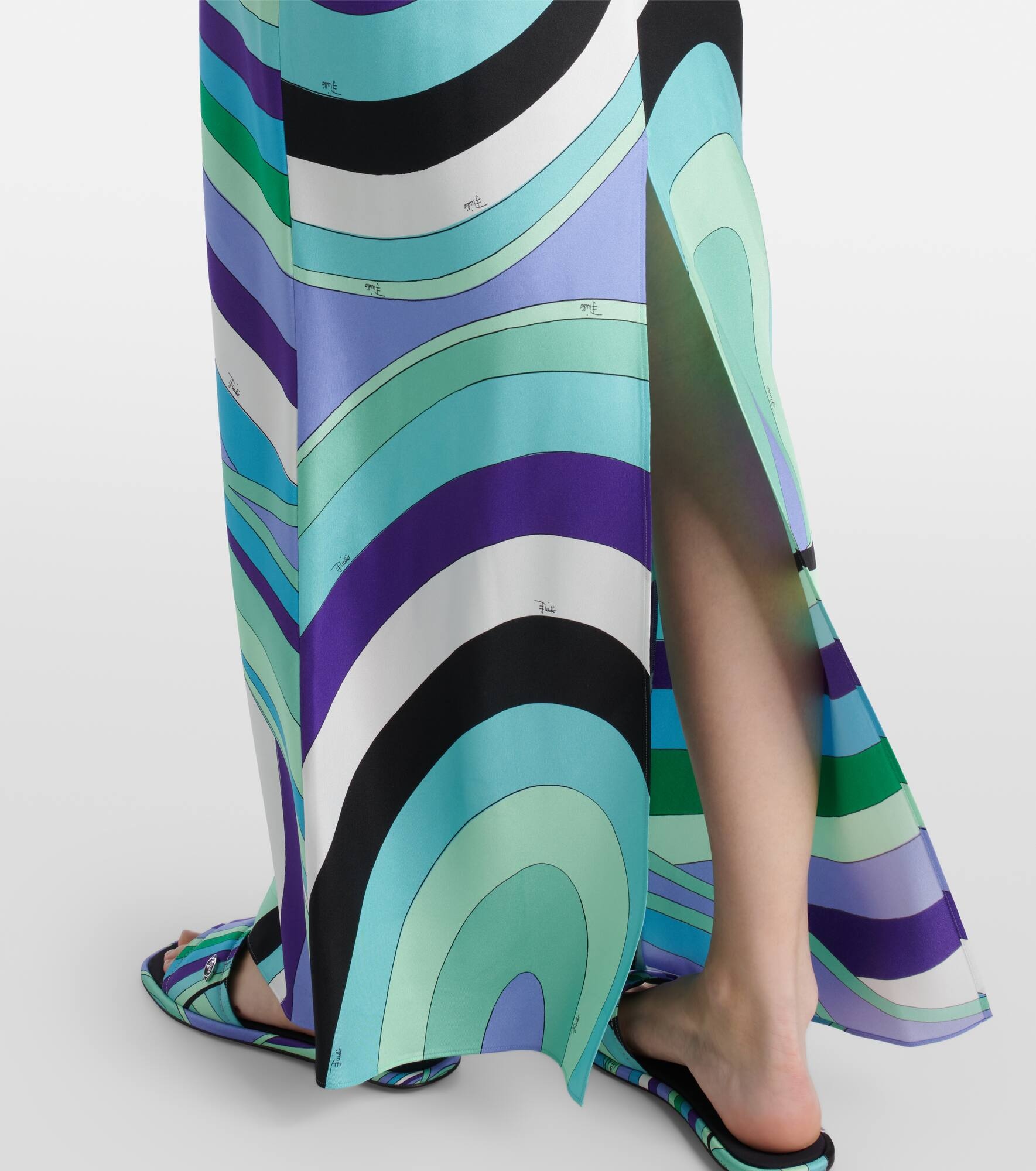 Iride caped silk maxi dress - 5