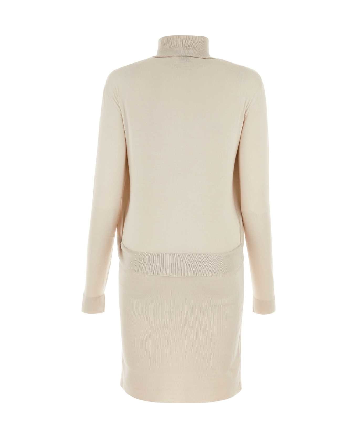 Light Pink Stretch Silk Blend Mini Dress - 2
