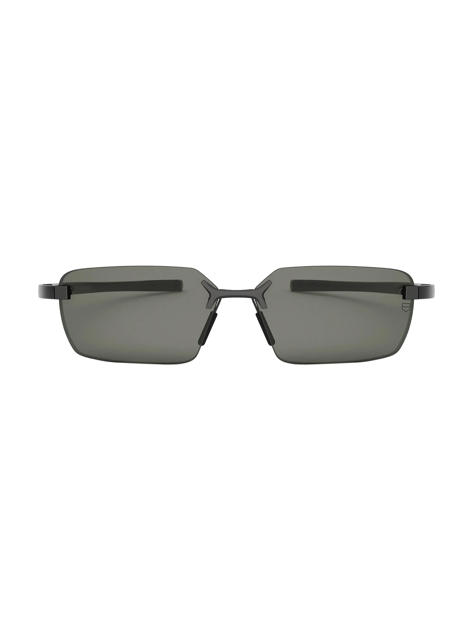 Men's Flex 60MM Rectangular Rimless Sunglasses - Black Grey - 1