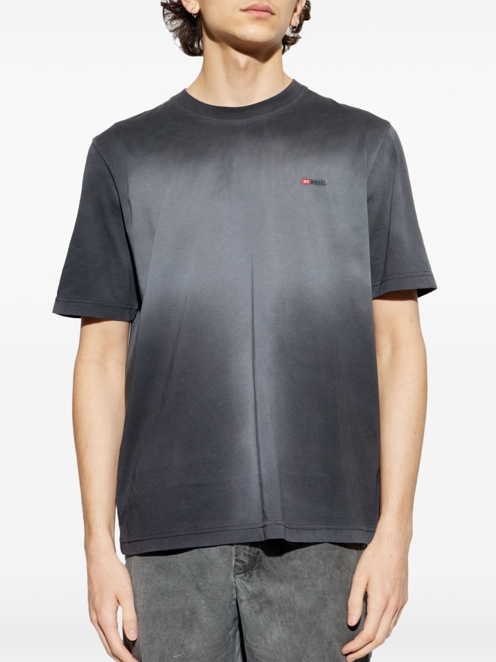 【DIESEL】T-Wash-N2 Men's oversized T-shirt with Denim print | Black | Diesel