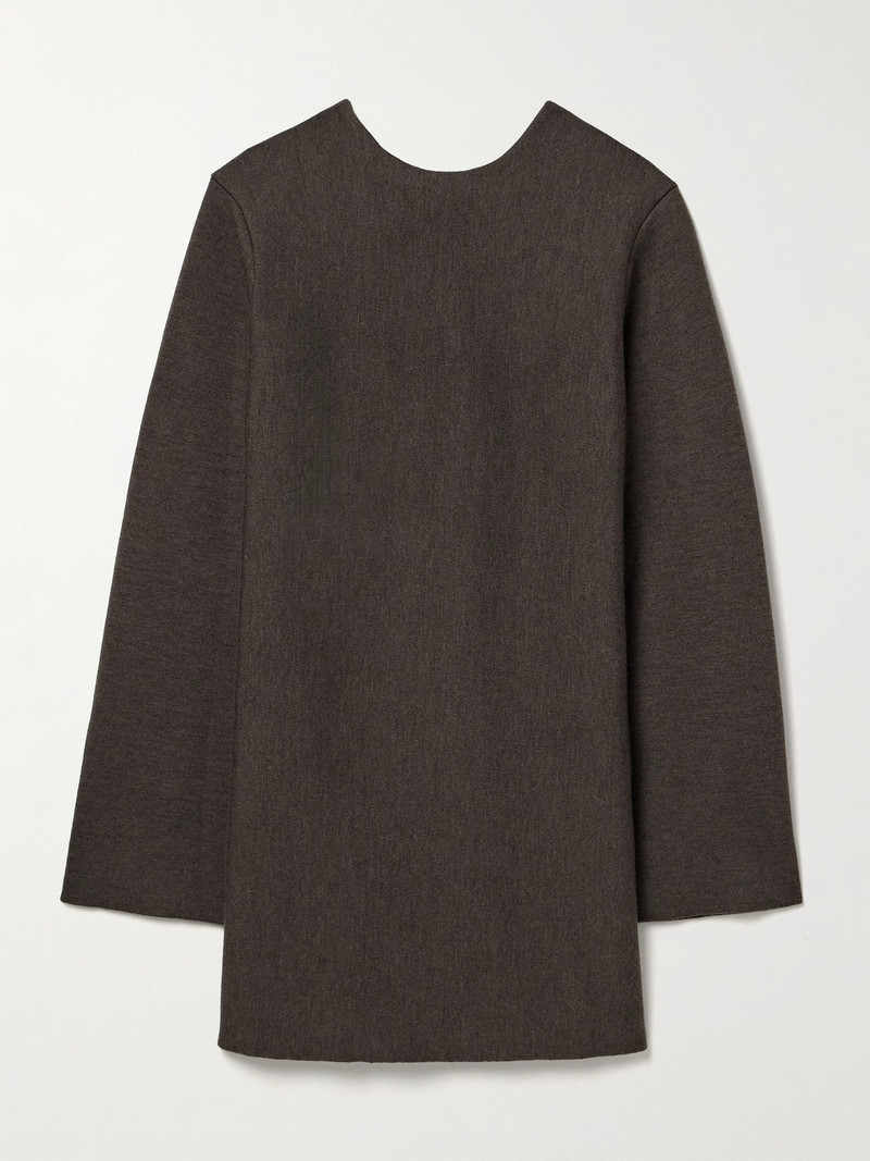 Elle wool-blend mini dress Dark brown 1