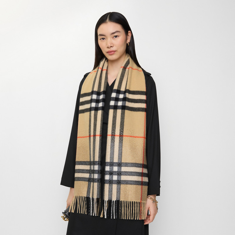 Crystal Gradient Check Cashmere Scarf 5