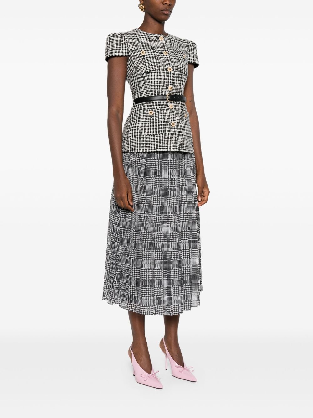 Houndstooth midi dress - 3