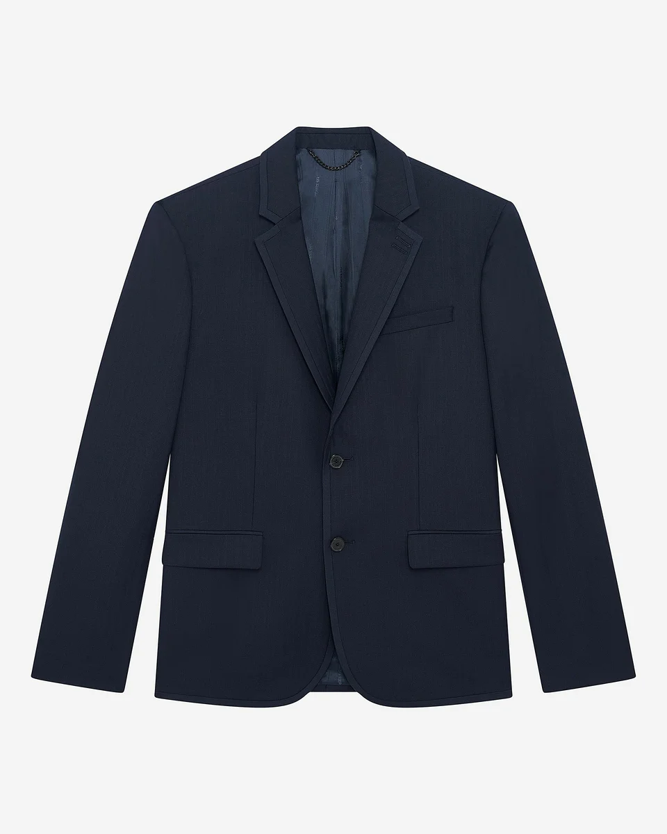 NAVY BLUE WOOL SUIT JACKET - 1