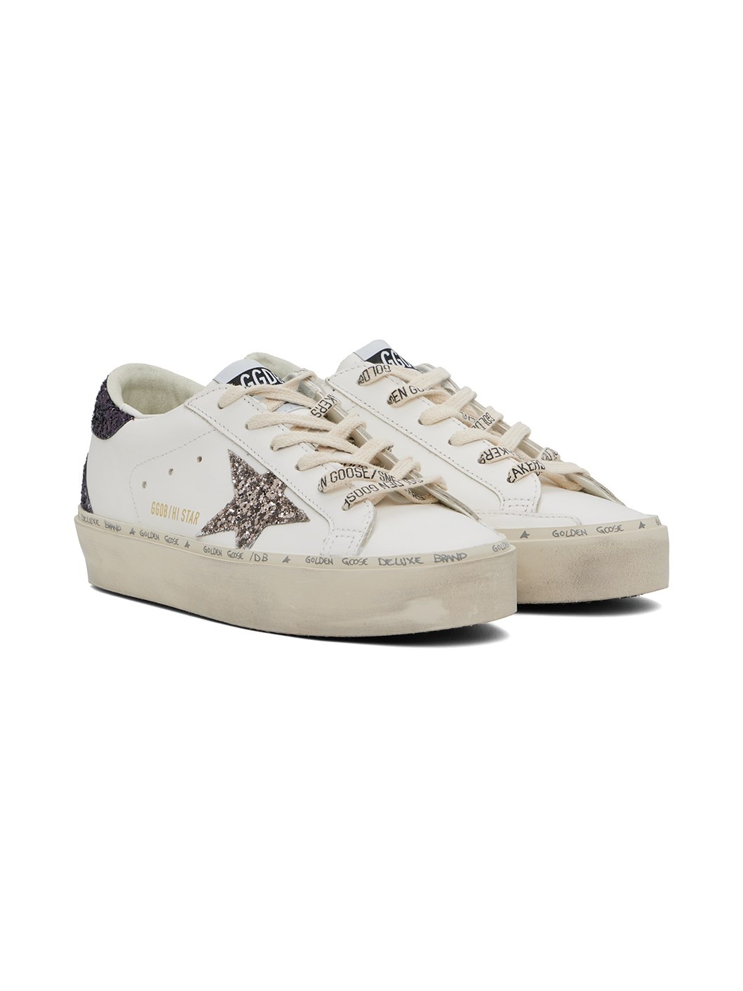 White & Purple Hi Star Classic Sneakers - 4
