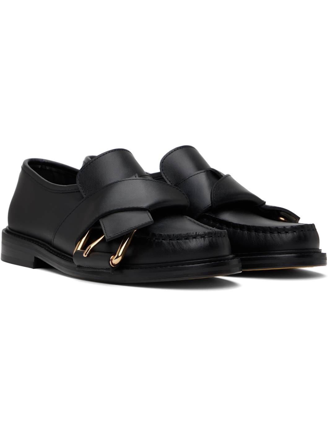 Black Belted Up Loafers - 4