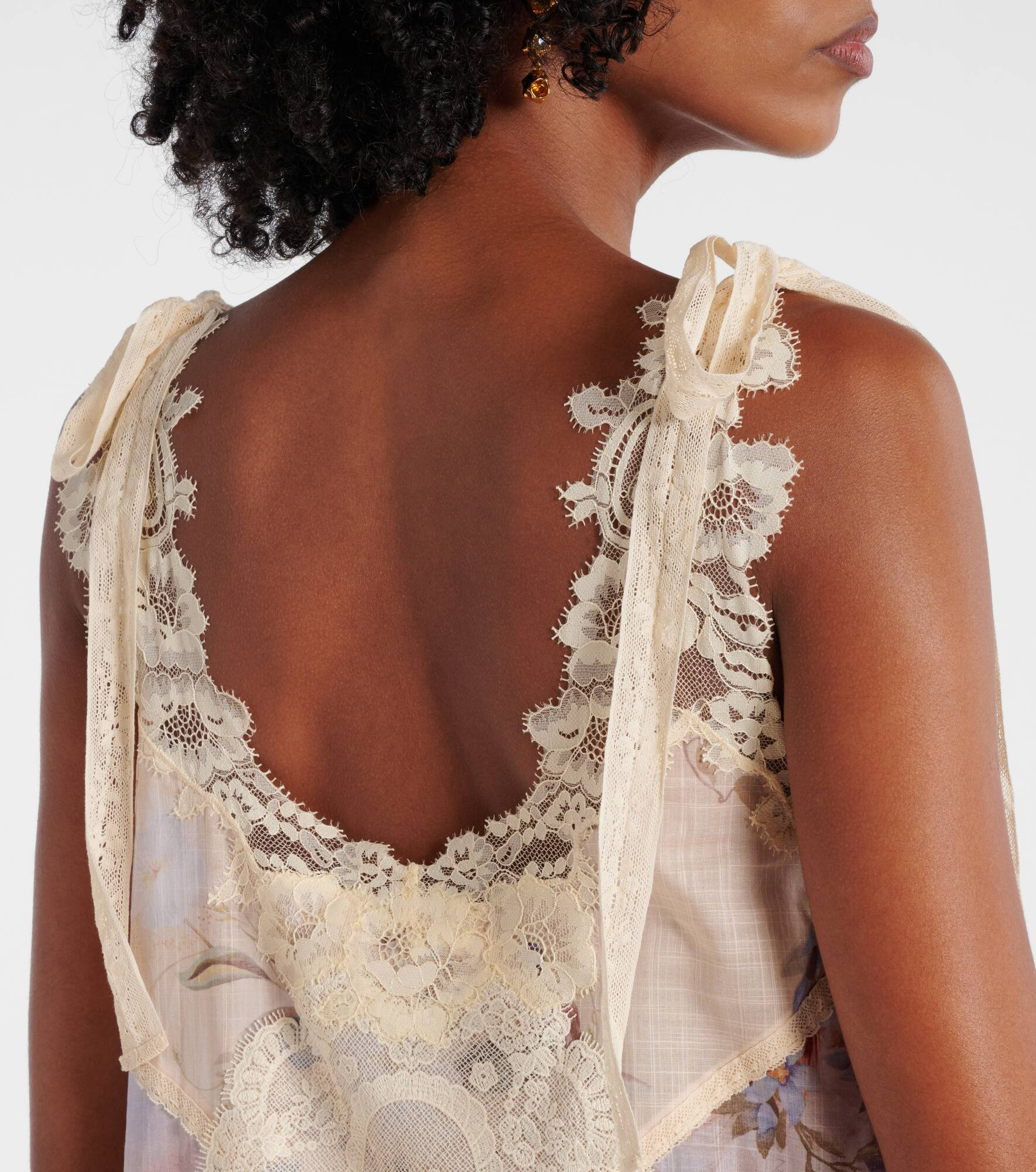 Cascadian floral lace cotton minidress - 6