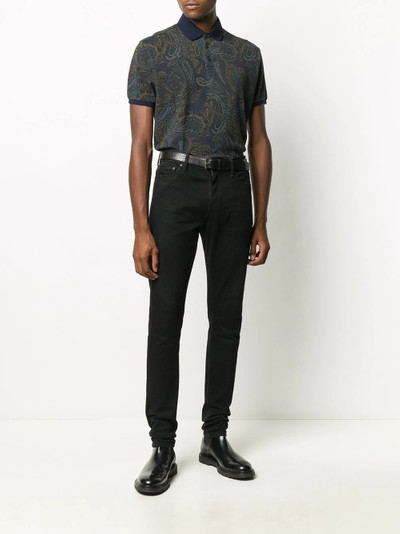 Etro paisley print cotton polo shirt outlook