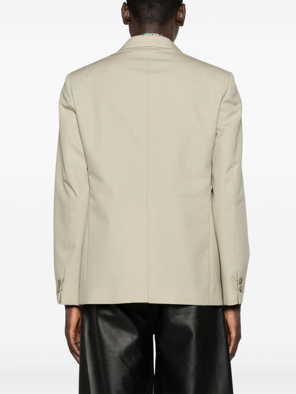 single-breasted virgin wool blazer - 4
