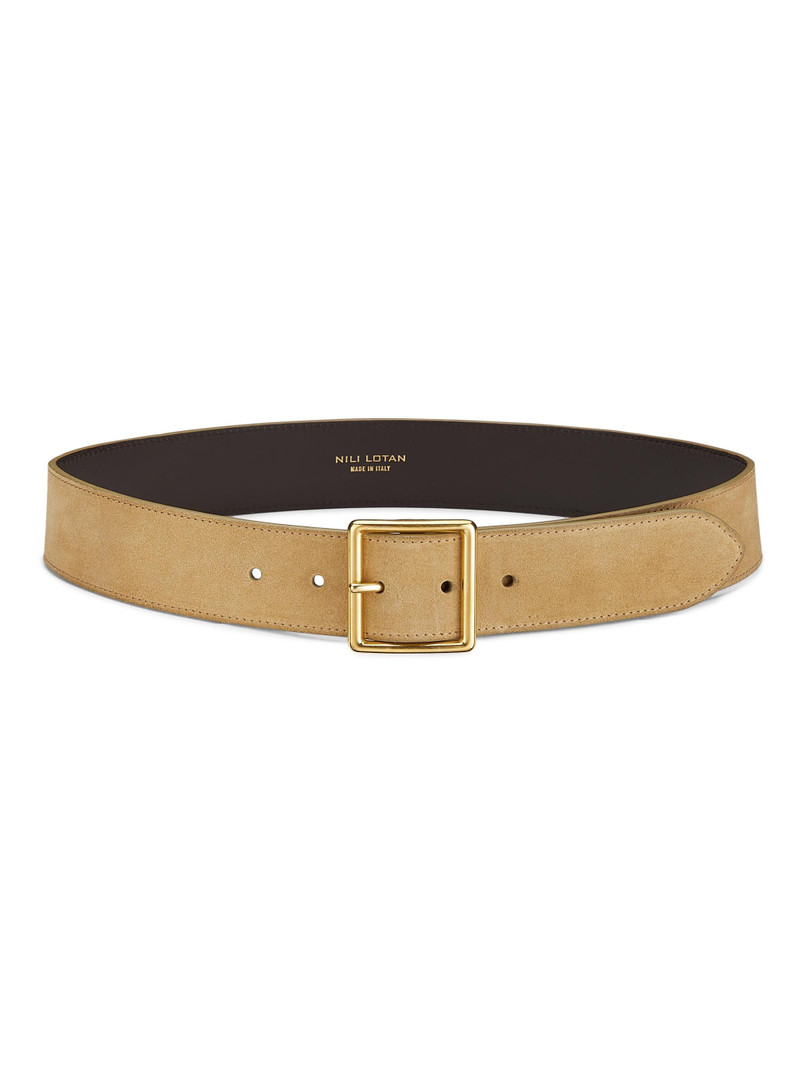 Women's Marcela Leather Belt - Khaki Gold 1