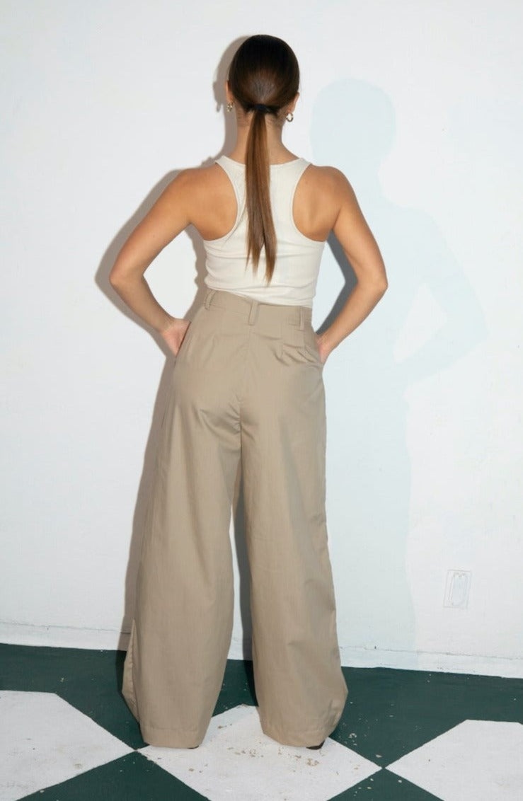 OFF WHITE LEATHER CROPPED RACERBACK TANK - 5