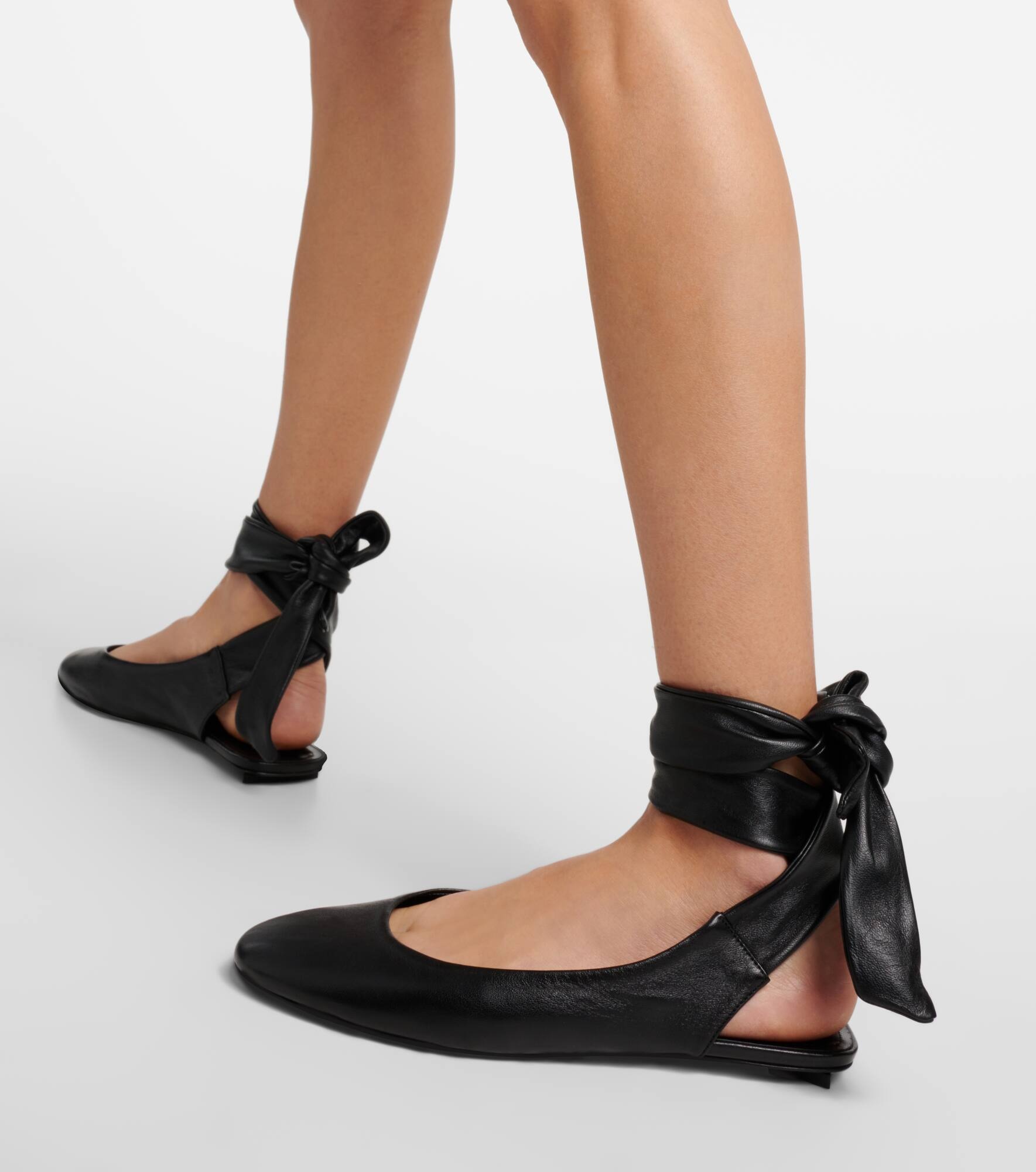 Cloe leather slingback flats - 7