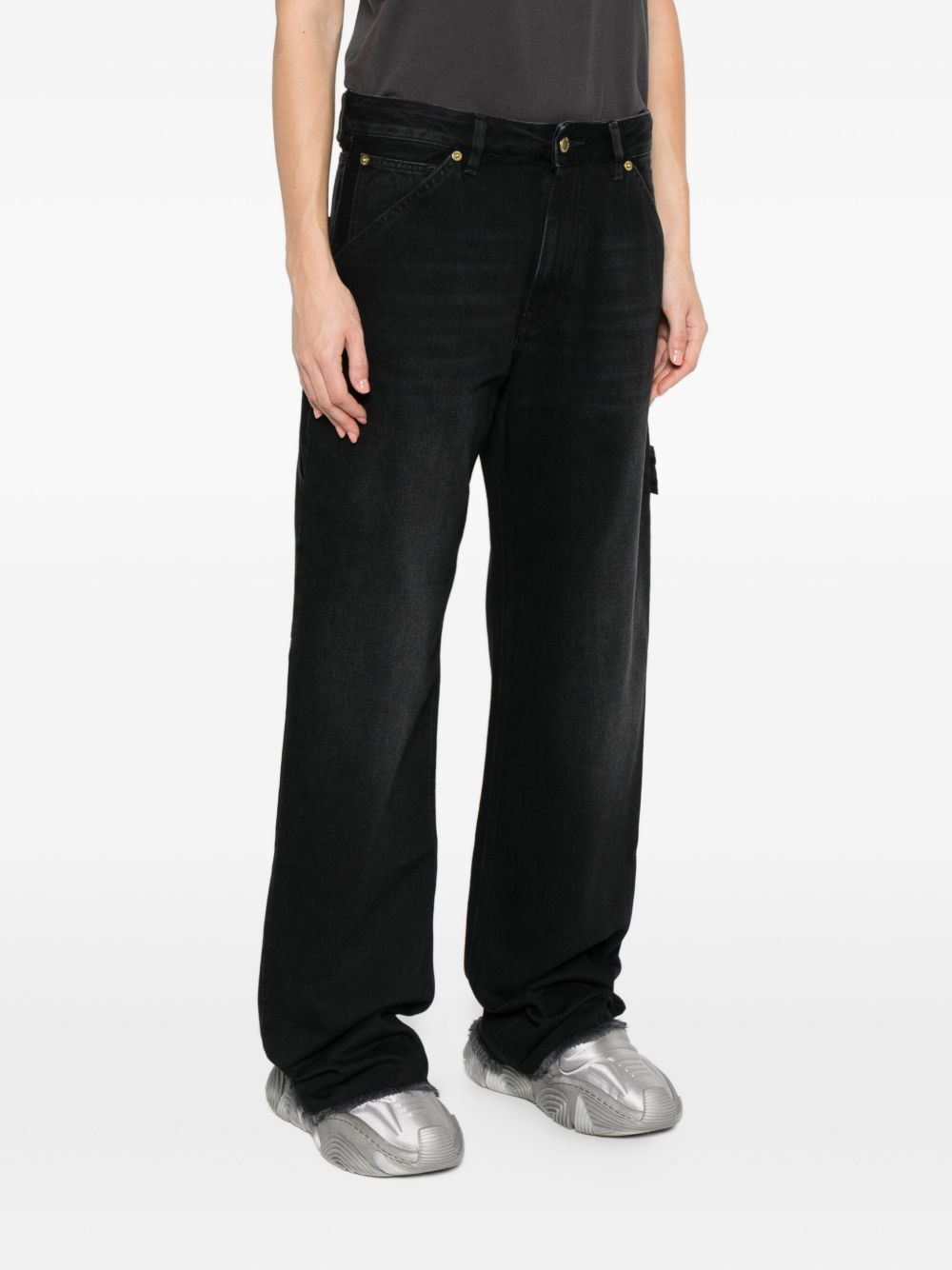 frayed pocket jeans - 3