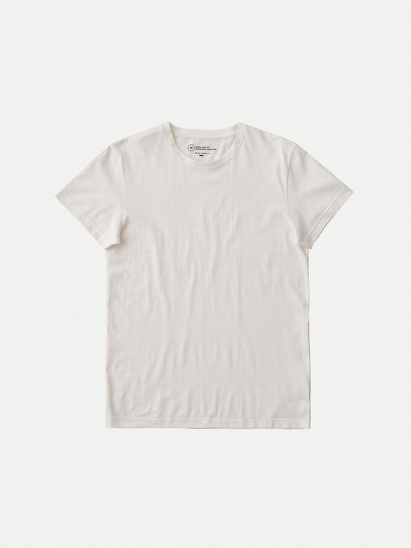 Crew Neck Nudie Jeans Offwhite 1