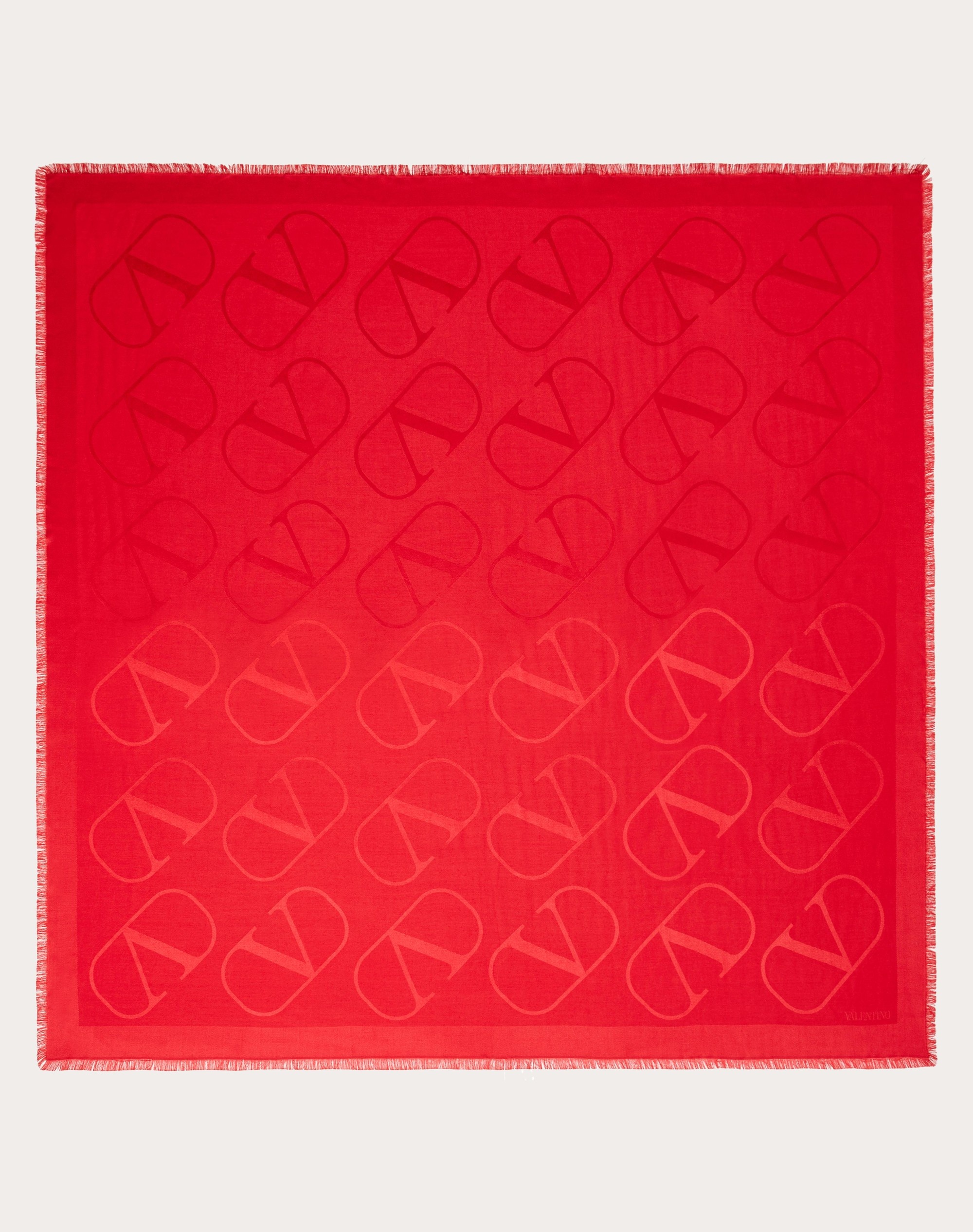 VLOGO SIGNATURE JACQUARD SHAWL IN SILK AND WOOL 140X140 CM - 1