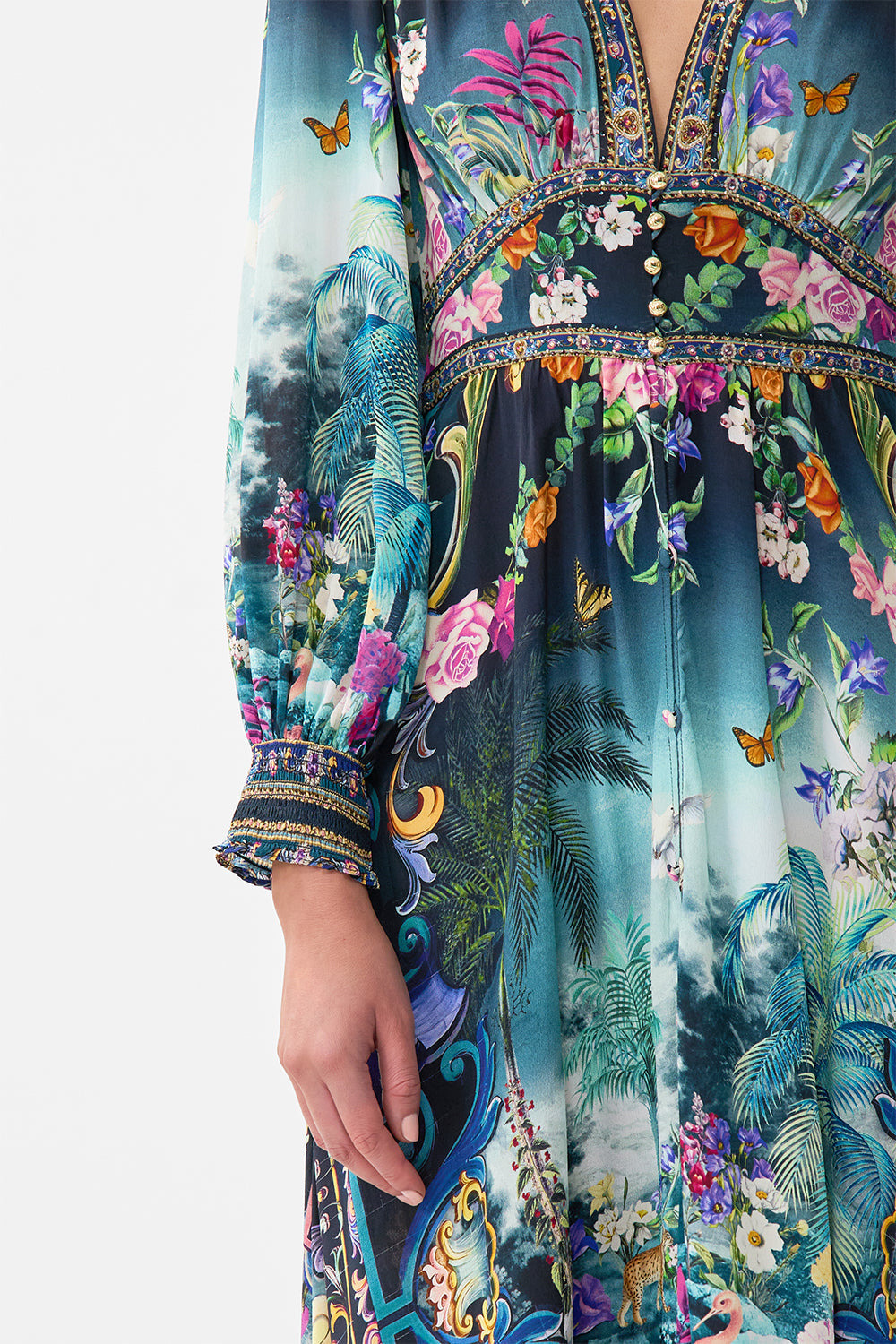 BUTTON DRESS WITH SHAPED WAISTBAND - 6
