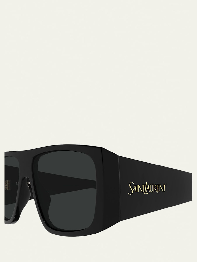SAINT LAURENT 57mm Acetate Semi-Shield Sunglasses outlook