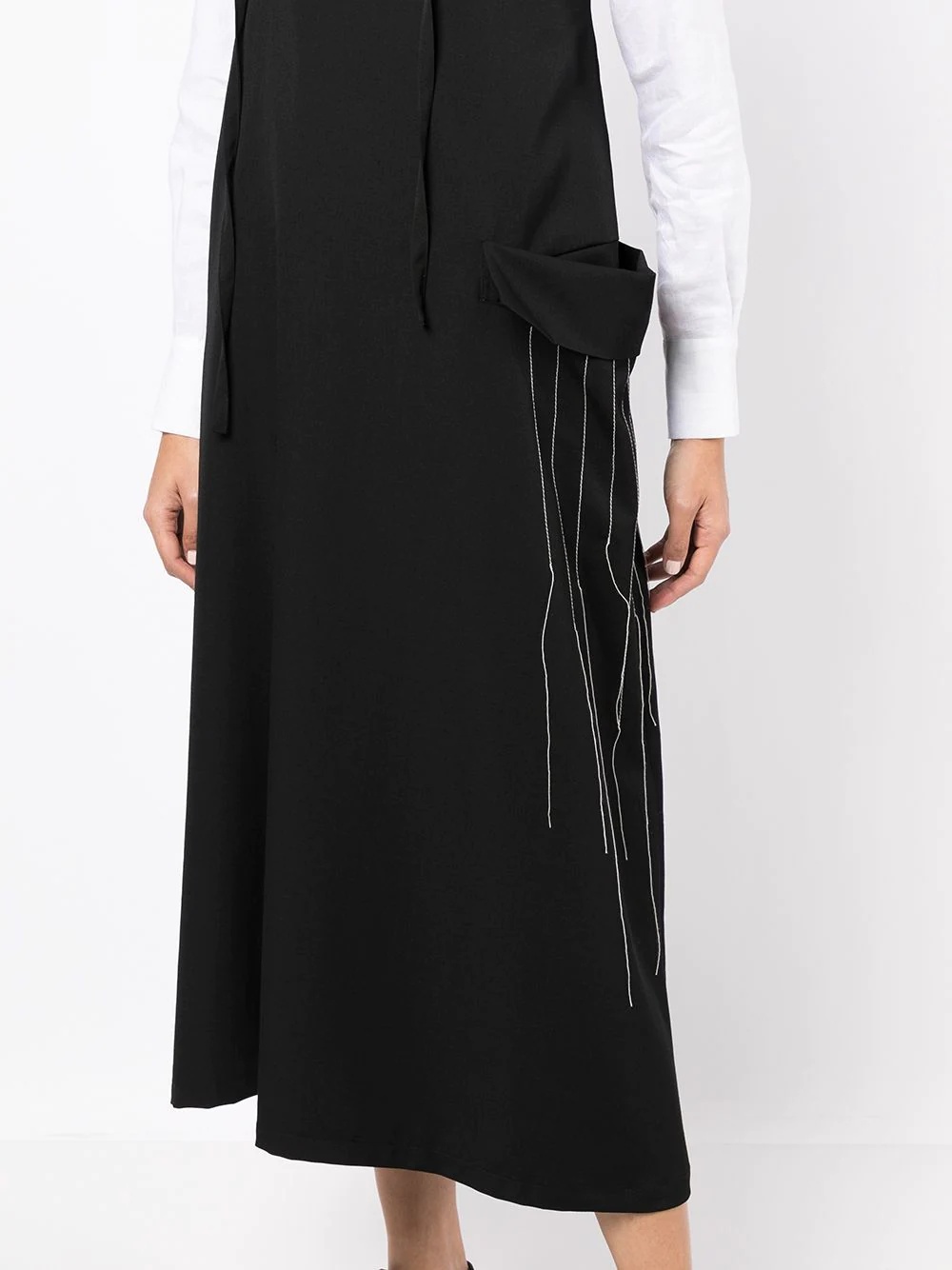 draped-pocket midi dress - 5