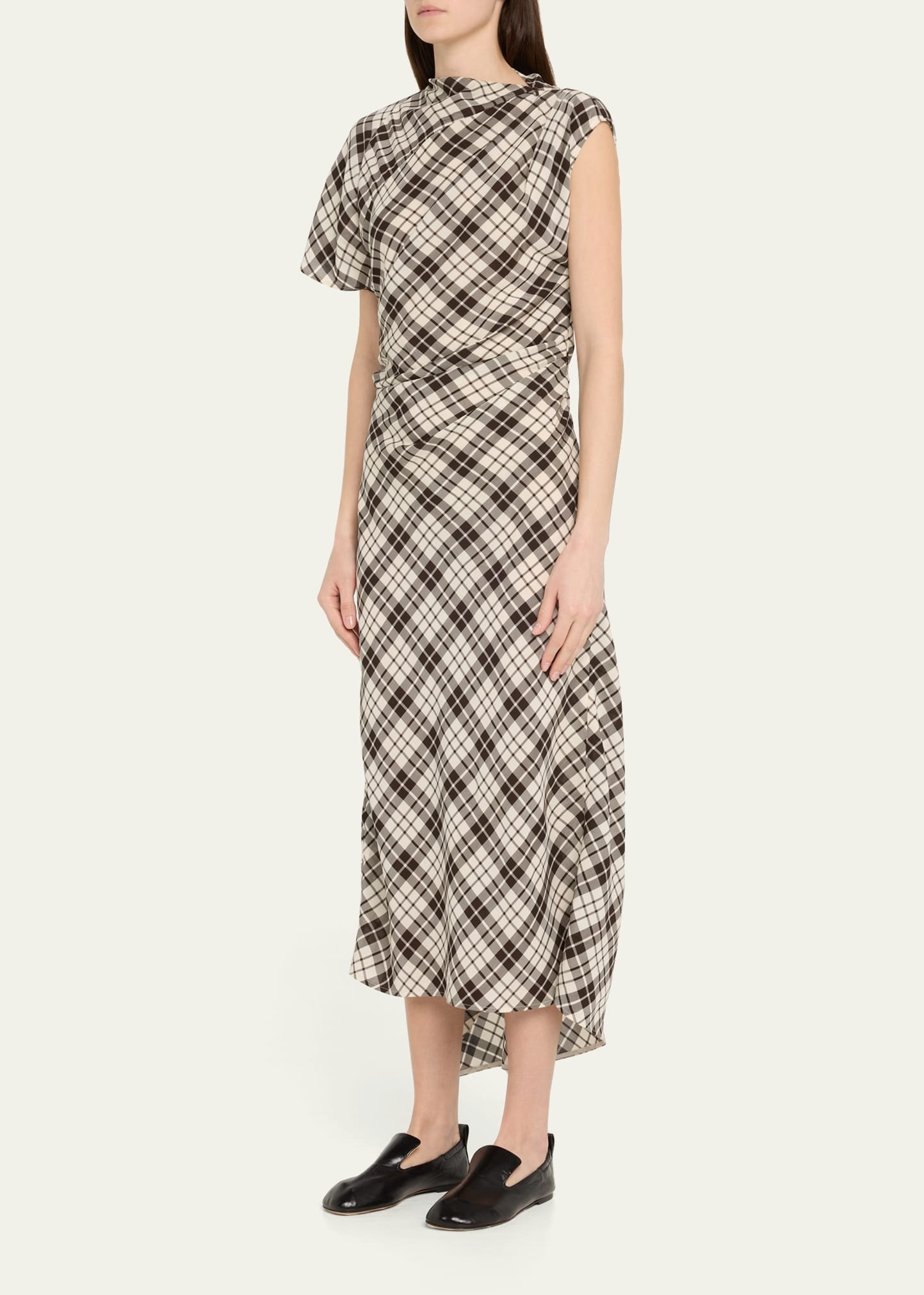 Hallie Crinkled Plaid Dress - 4