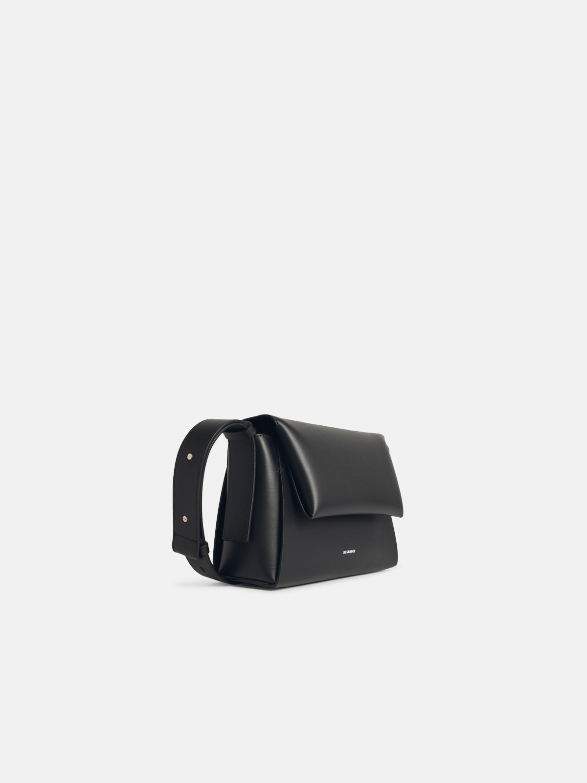 SMALL 'MESSENGER' BLACK LEATHER BAG - 2
