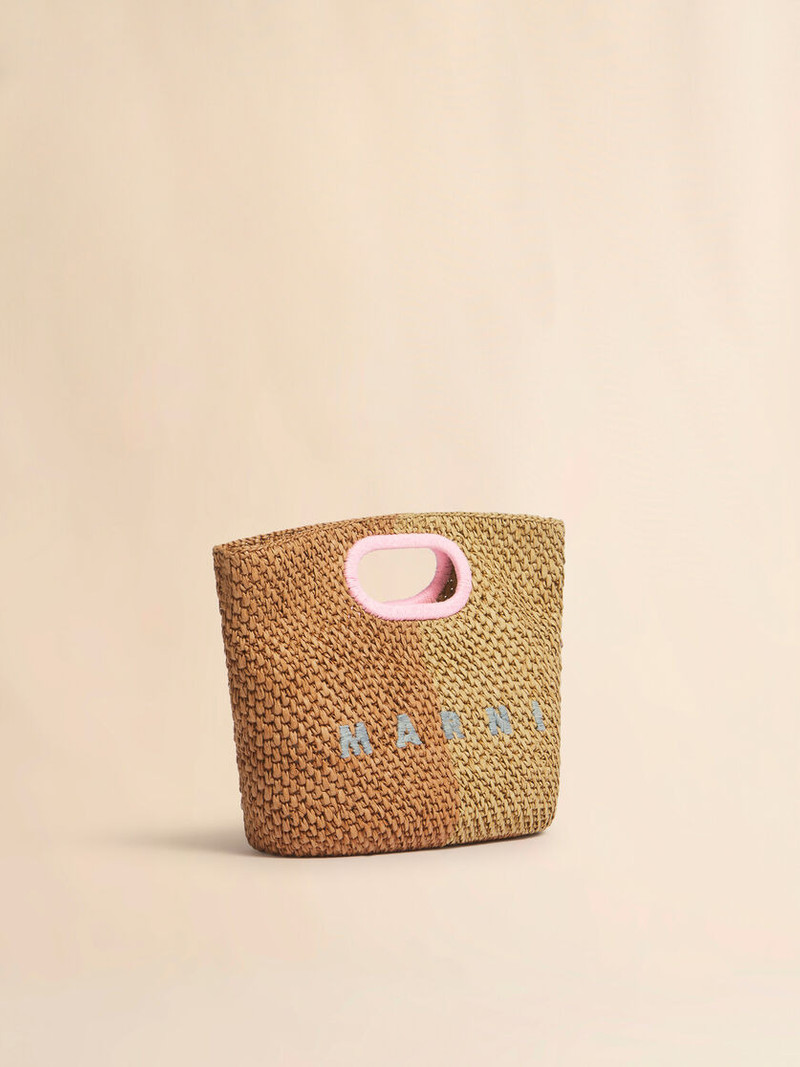 DARK AND LIGHT BROWN PAPER RAFFIA SEASIDE CLUTCH 6