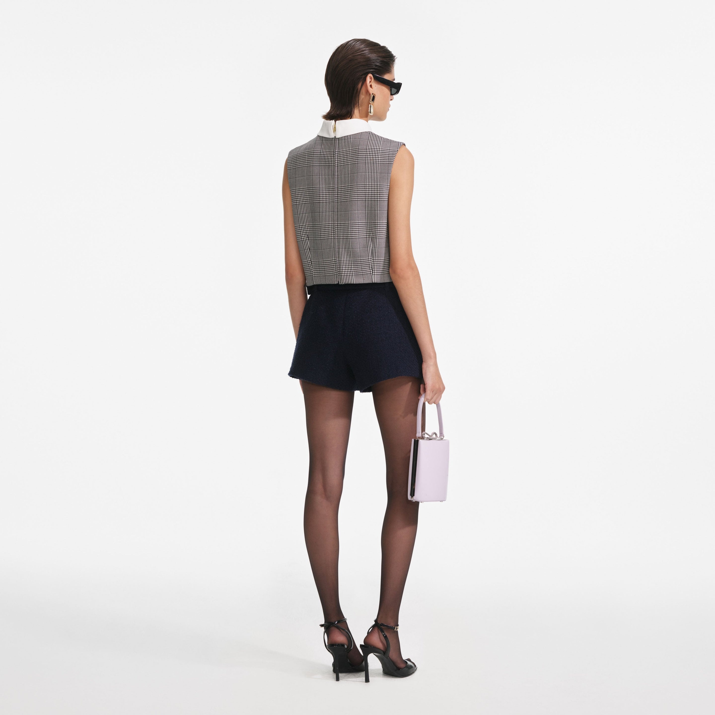 Navy Boucle Skort - 3