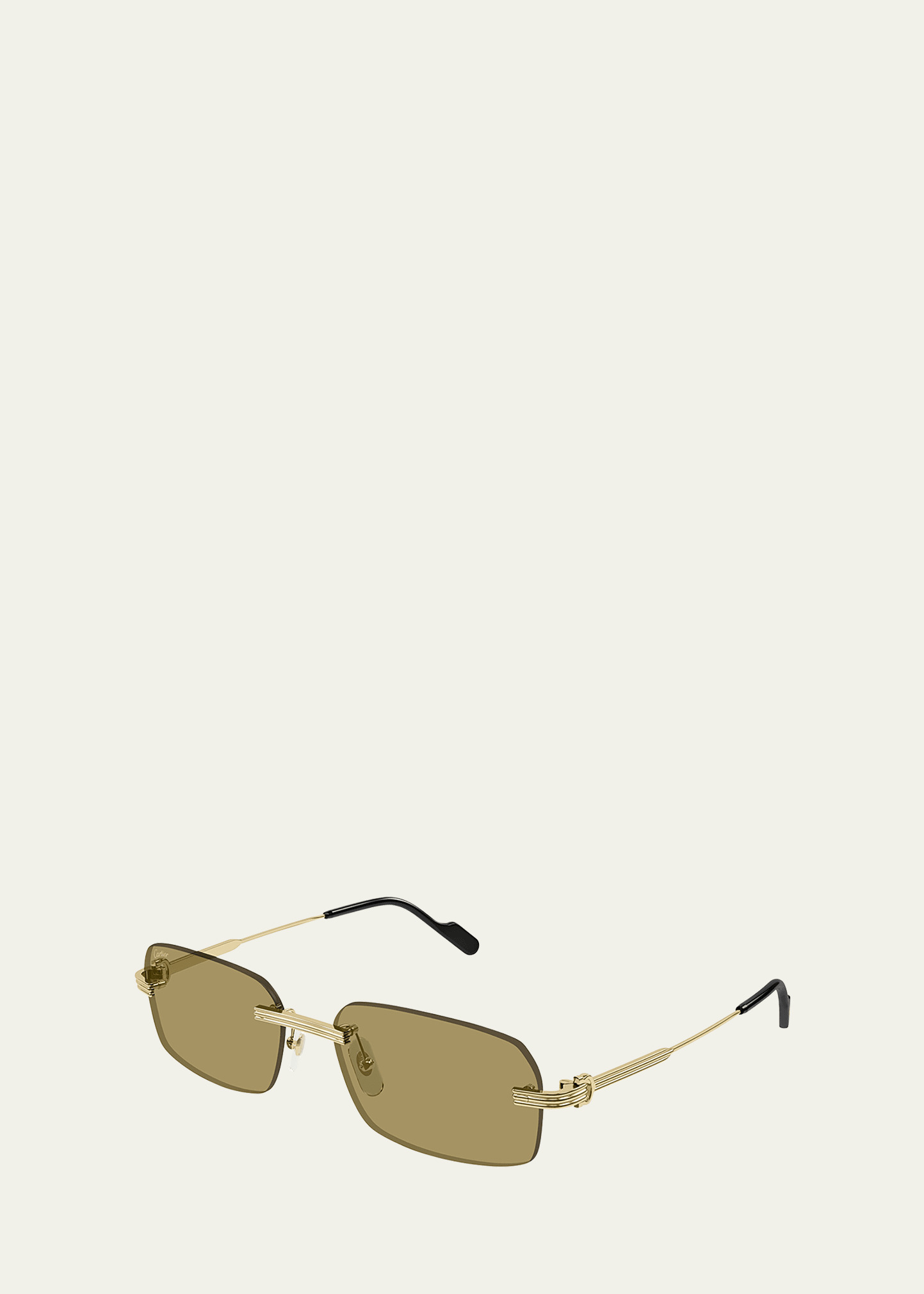 Men's Rimless Rectangle Metal Sunglasses - 3