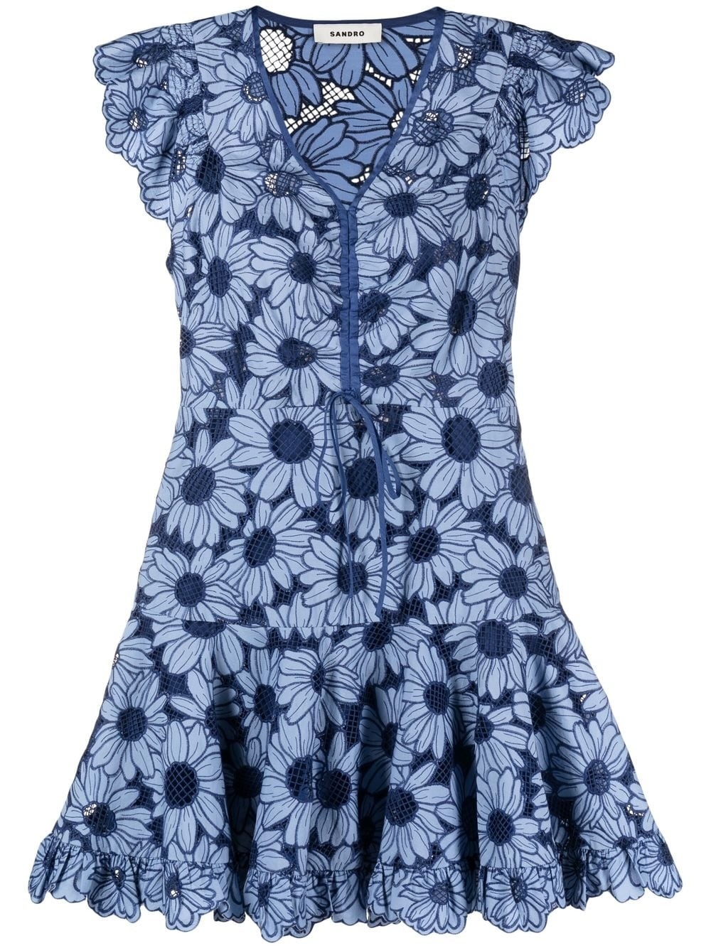 floral-print flared minidress - 1