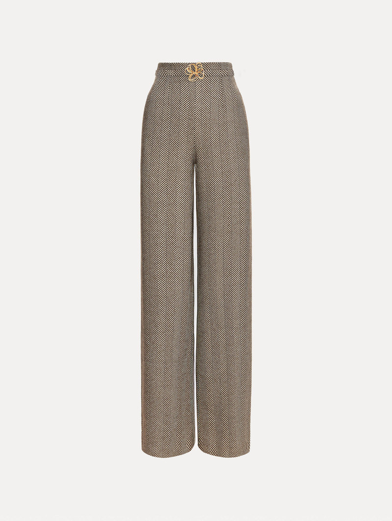 CHEVRON CASHMERE-BLEND PANT 1