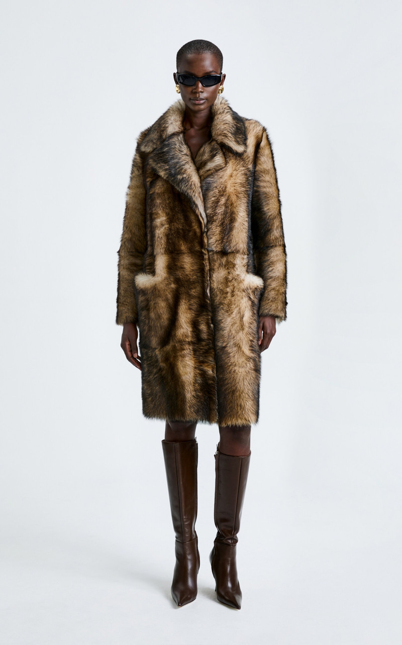Evita Shearling Coat brown 1