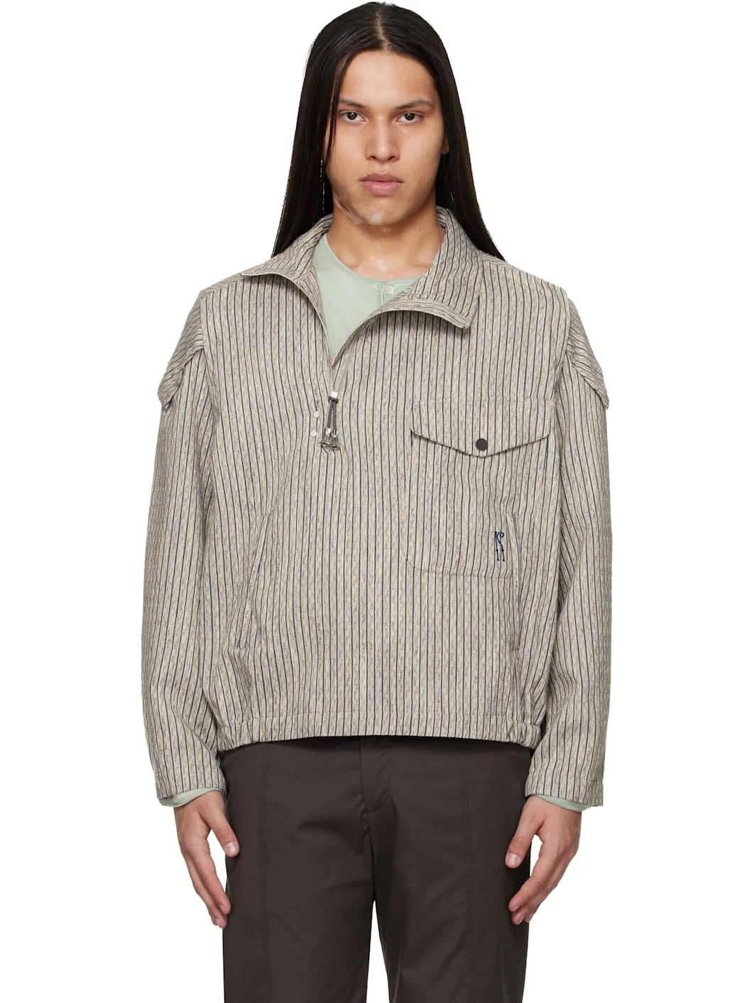 Brown Farkas Pullover Jacket - 1