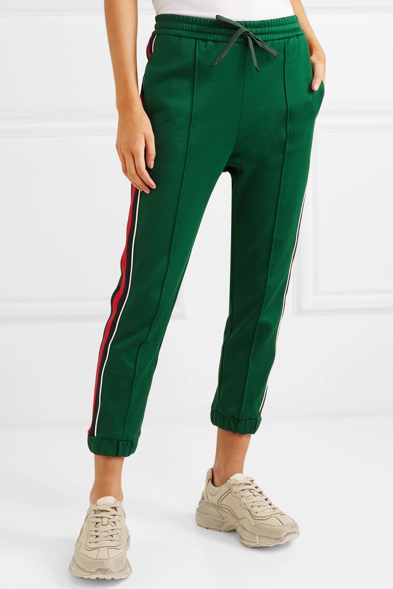 Striped tech-jersey track pants - 3